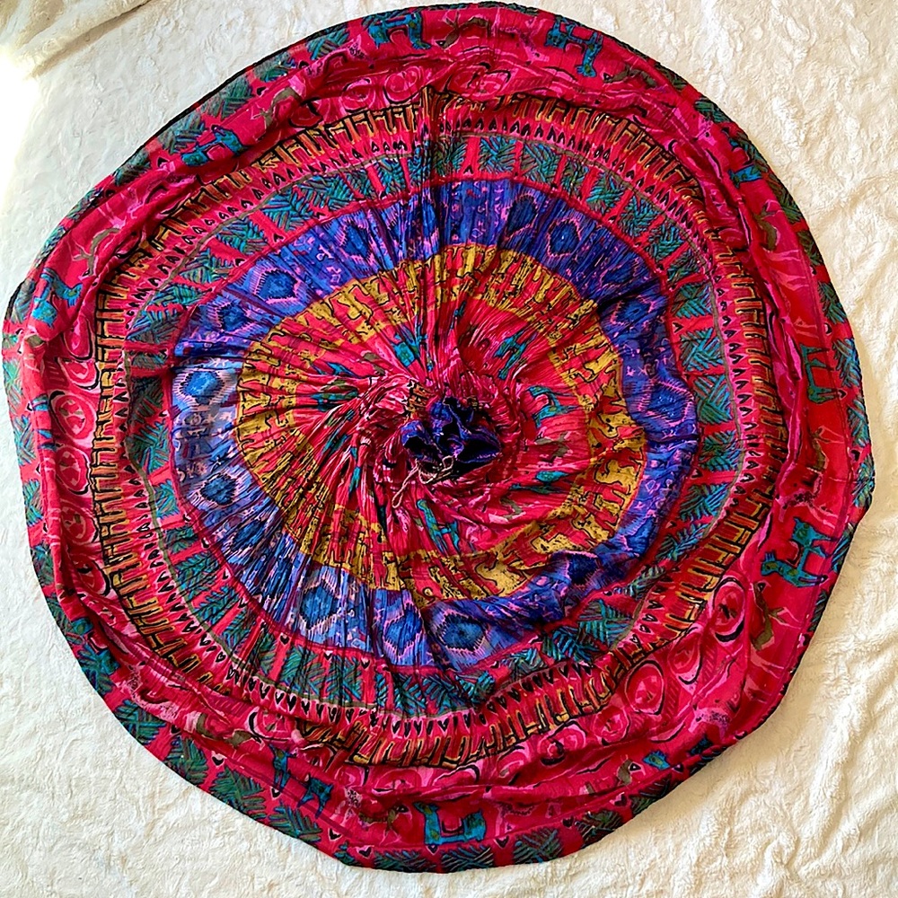 Vintage Bantu Boho Hippie Maxi Broomstick 100% Cotton Skirt Music Festival